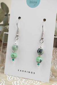 Variscite "Yarnball" Gemstone Earrings