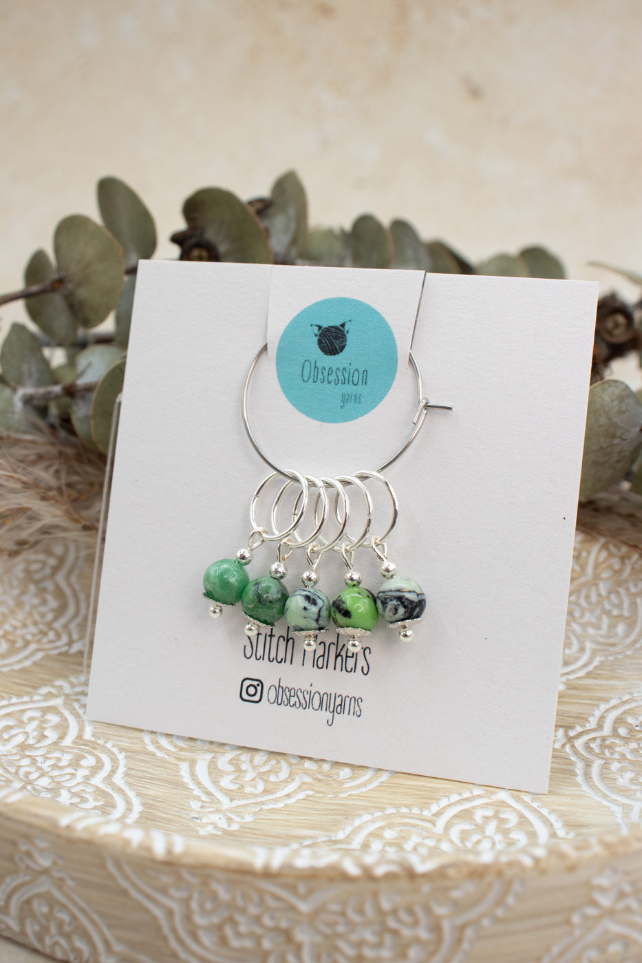 Variscite Gemstone Stitch Markers