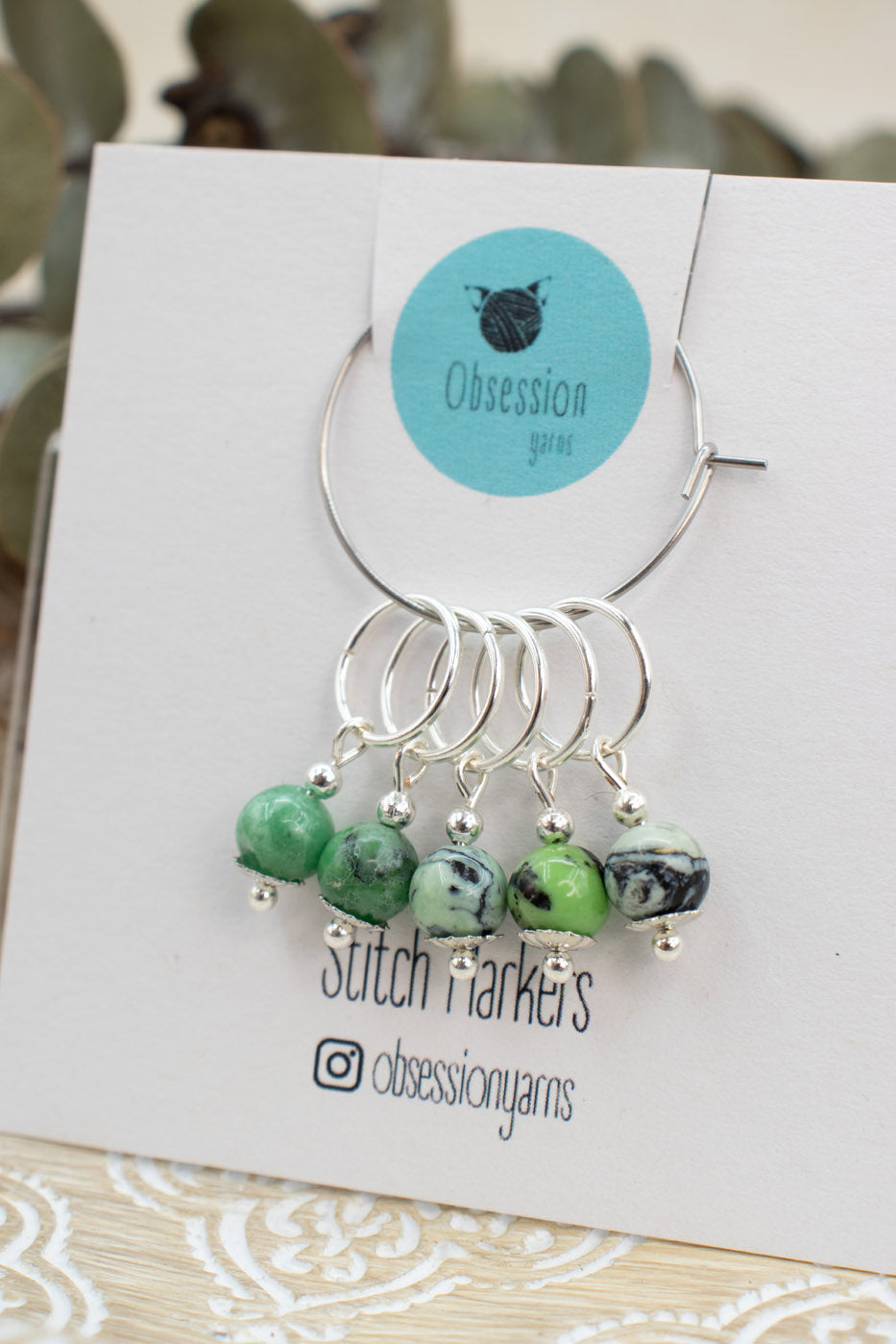 Variscite Gemstone Stitch Markers