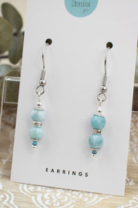 Larimar "Yarnball" Gemstone Earrings