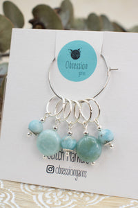 Larimar Gemstone Stitch Markers