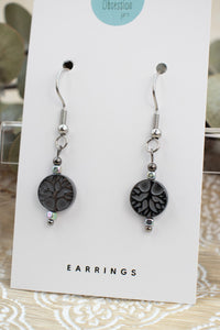 Heamatite Tree of Life Gemstone Earrings