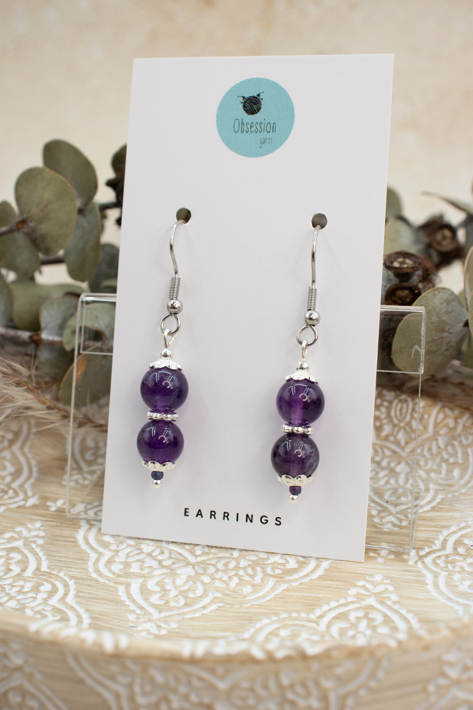 Amethyst "Yarnball" Gemstone Earrings