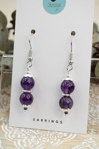 Amethyst "Yarnball" Gemstone Earrings