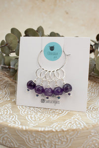 Amethyst Gemstone Stitch Markers