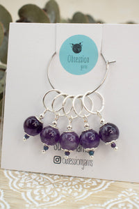 Amethyst Gemstone Stitch Markers