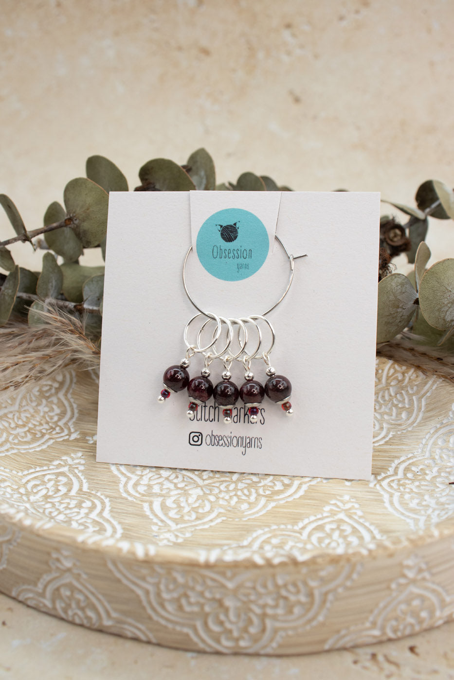 Garnet Gemstone Stitch Markers