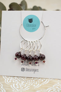 Garnet Gemstone Stitch Markers