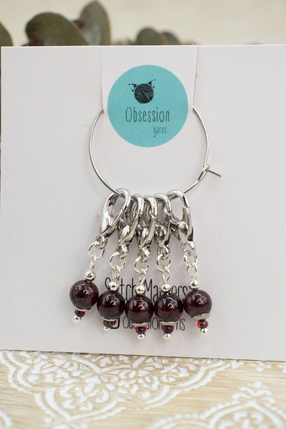 Garnet Gemstone Stitch Markers