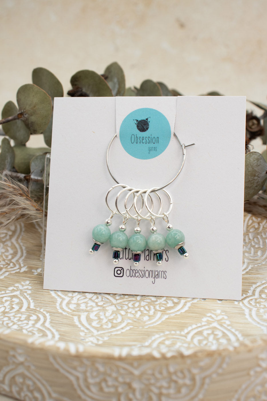 Amazonite Gemstone Stitch Markers