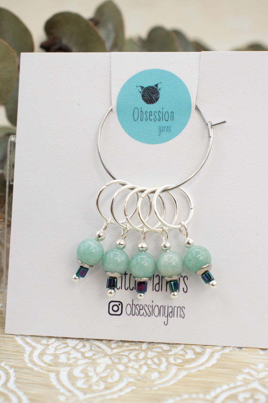 Amazonite Gemstone Stitch Markers