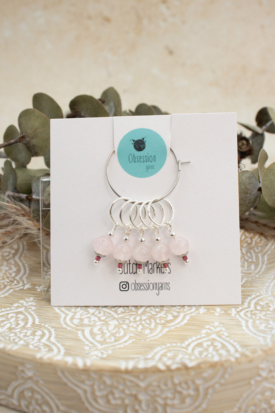 Rose Quartz Gemstone Stitch Markers