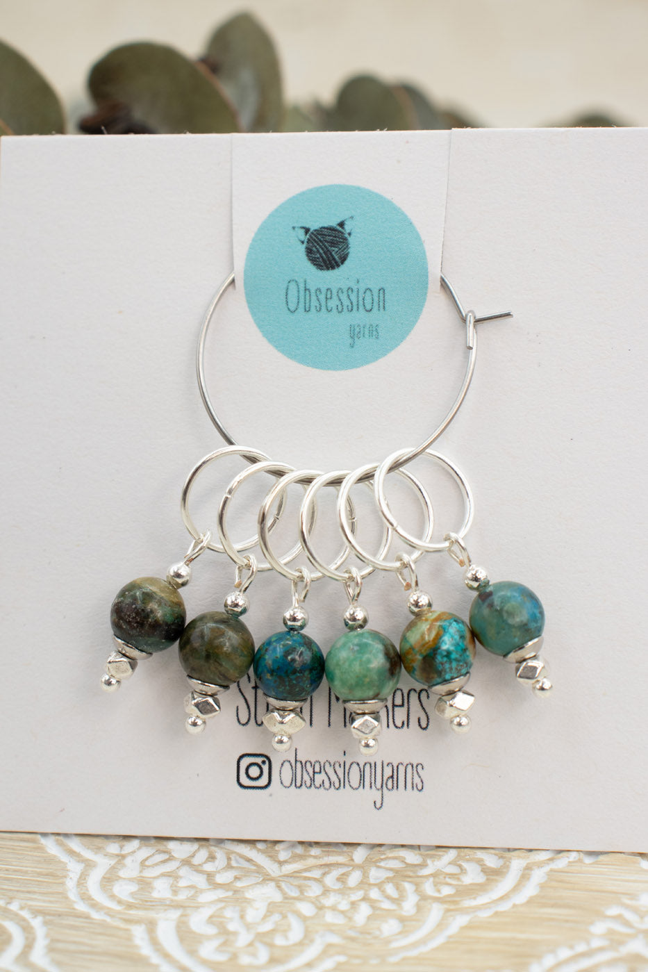 Chrysocolla Gemstone Stitch Markers