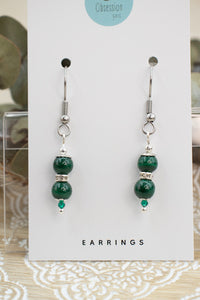 Malachite "Yarnball" Gemstone Earrings