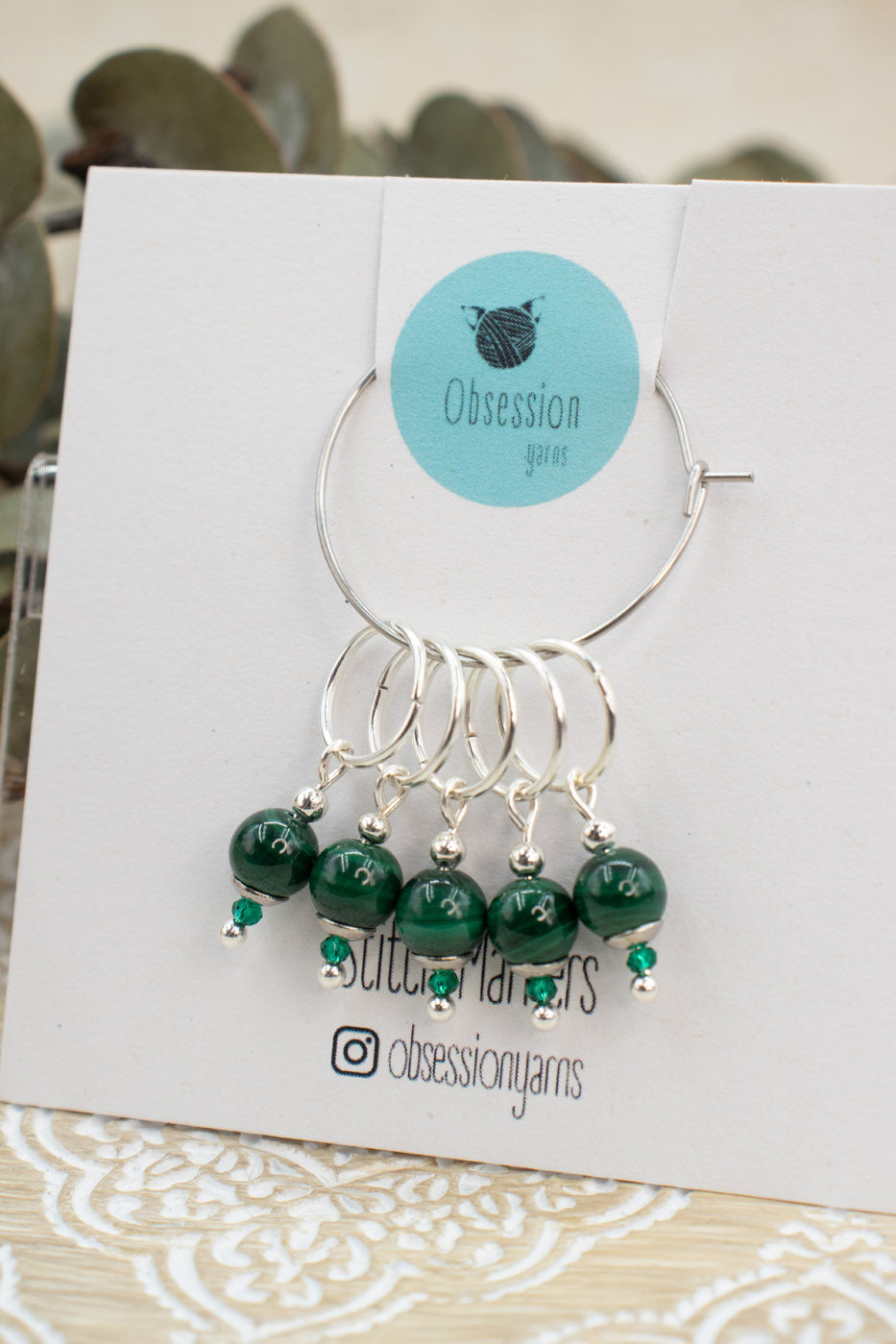 Malachite Gemstone Stitch Markers