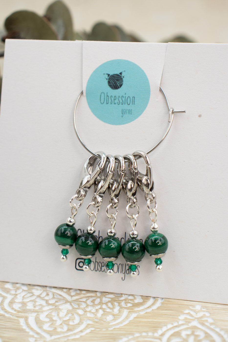 Malachite Gemstone Stitch Markers