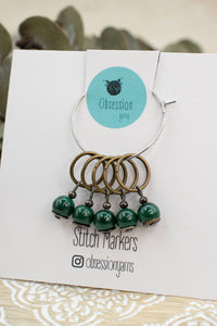 Malachite Gemstone Stitch Markers