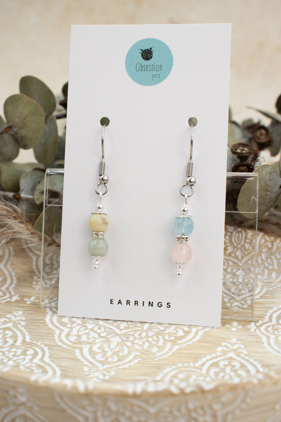 Morganite "Yarnball" Gemstone Earrings