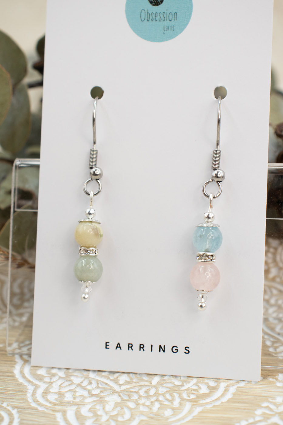 Morganite "Yarnball" Gemstone Earrings