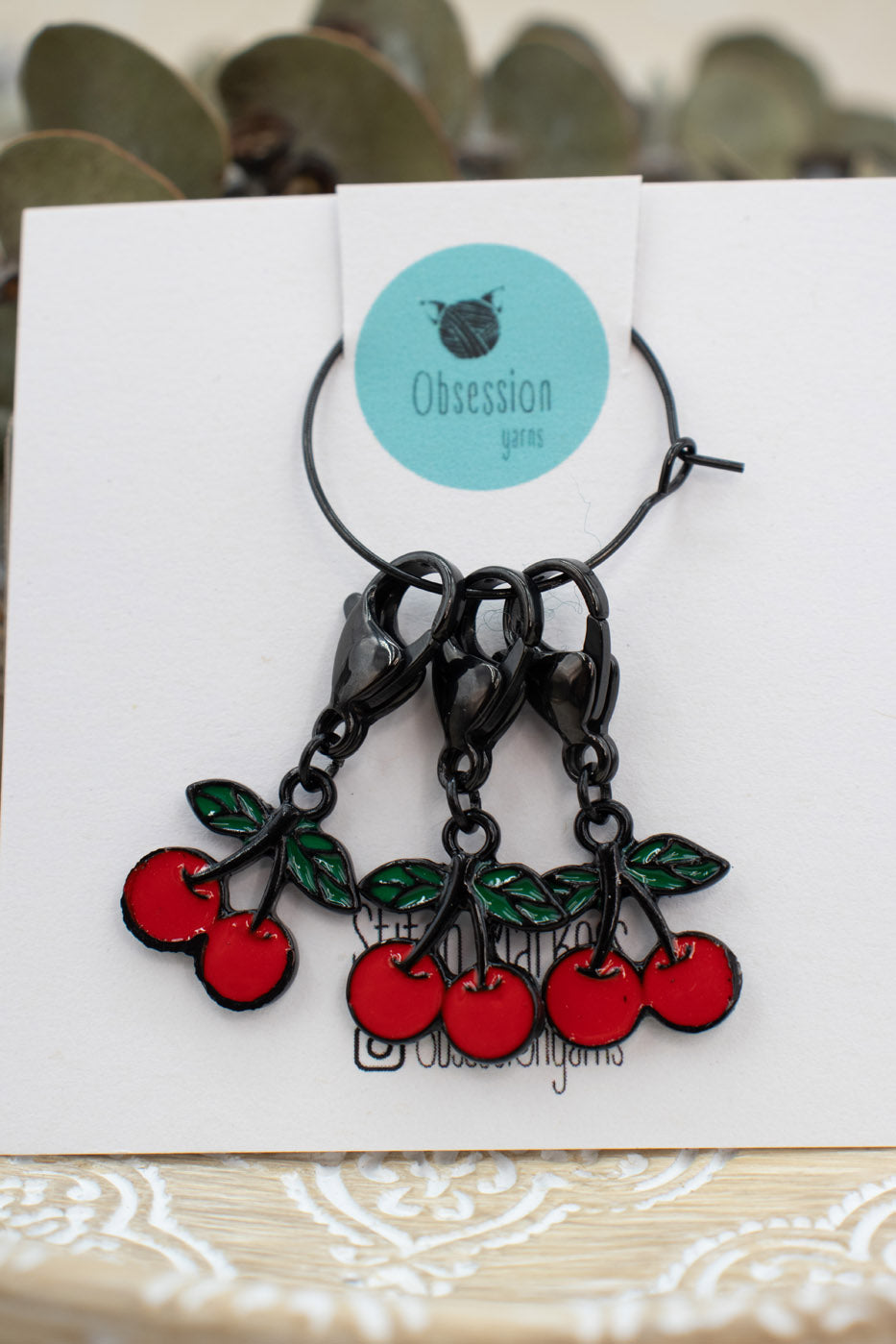 Trad Cherries Stitch Marker Set