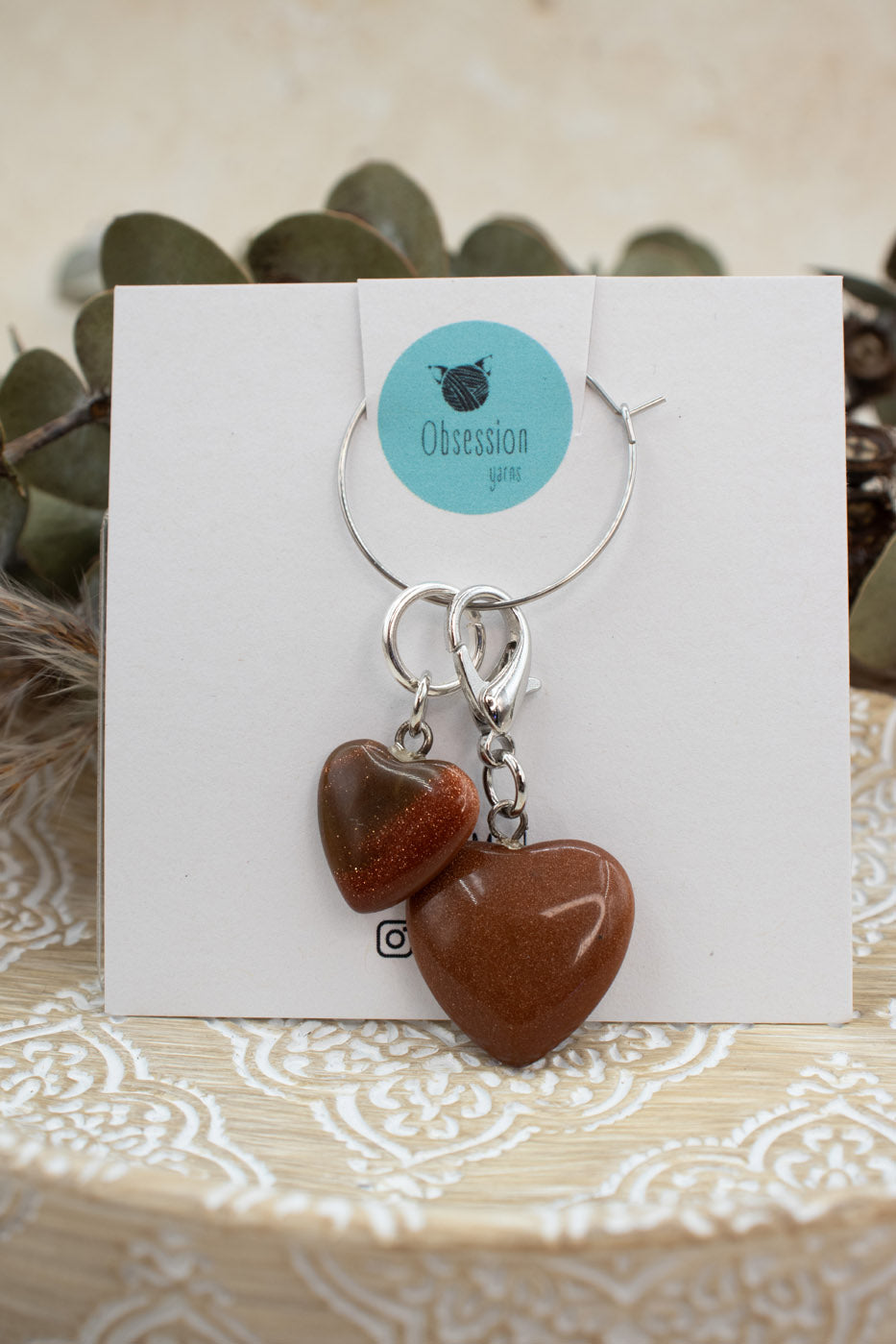 Goldstone Heart Stitch Marker Set