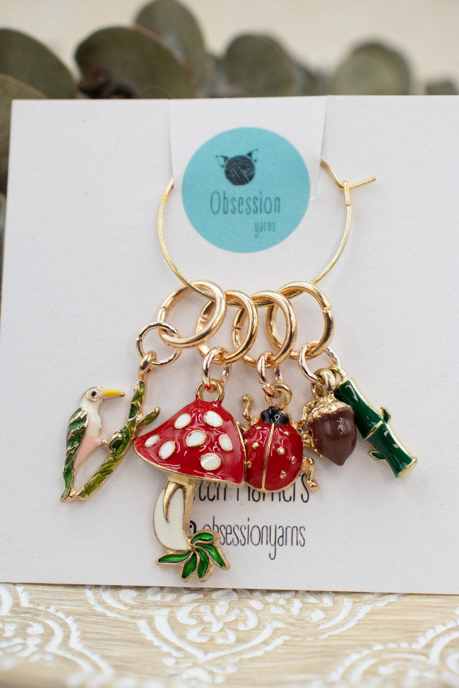 Forest Friends Cats Stitch Marker Set