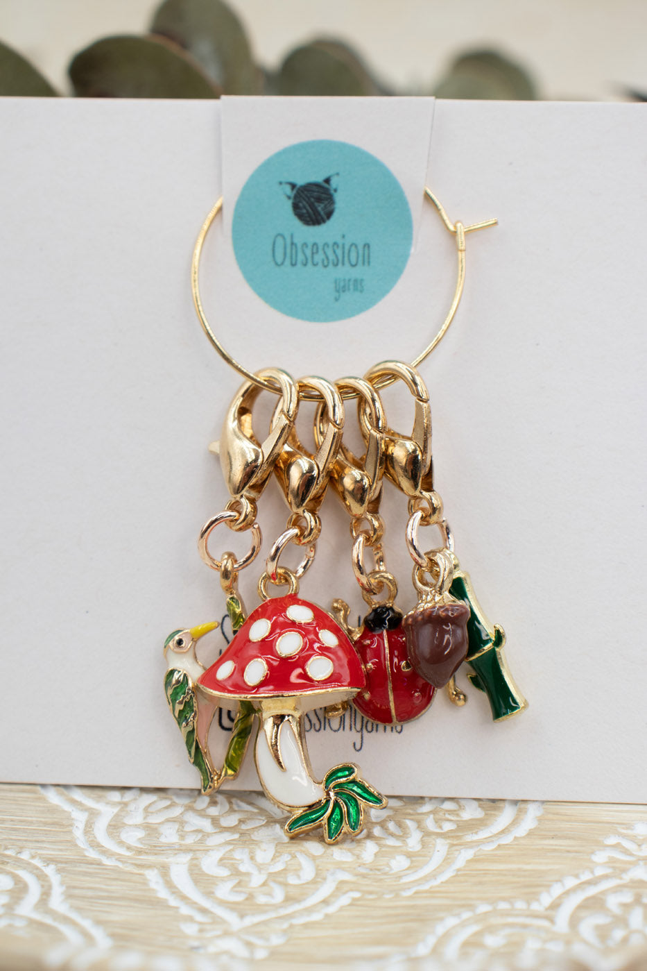 Forest Friends Cats Stitch Marker Set