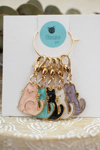 Pearly Pussy Cats Stitch Marker Set