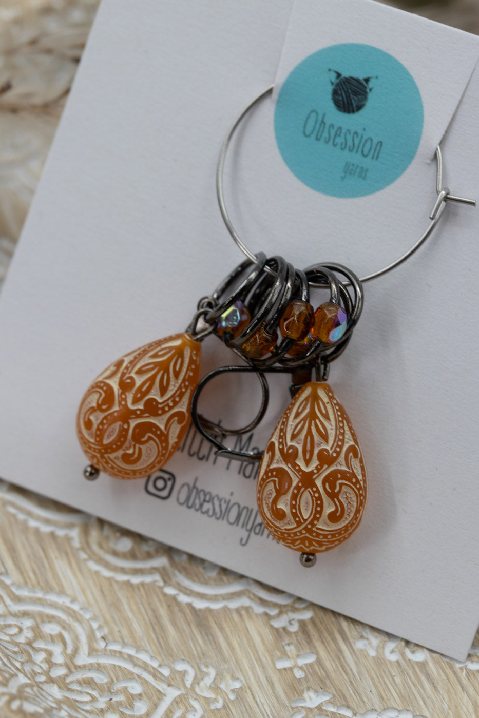 Peach Drops Stitch Marker Set