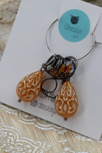 Peach Drops Stitch Marker Set