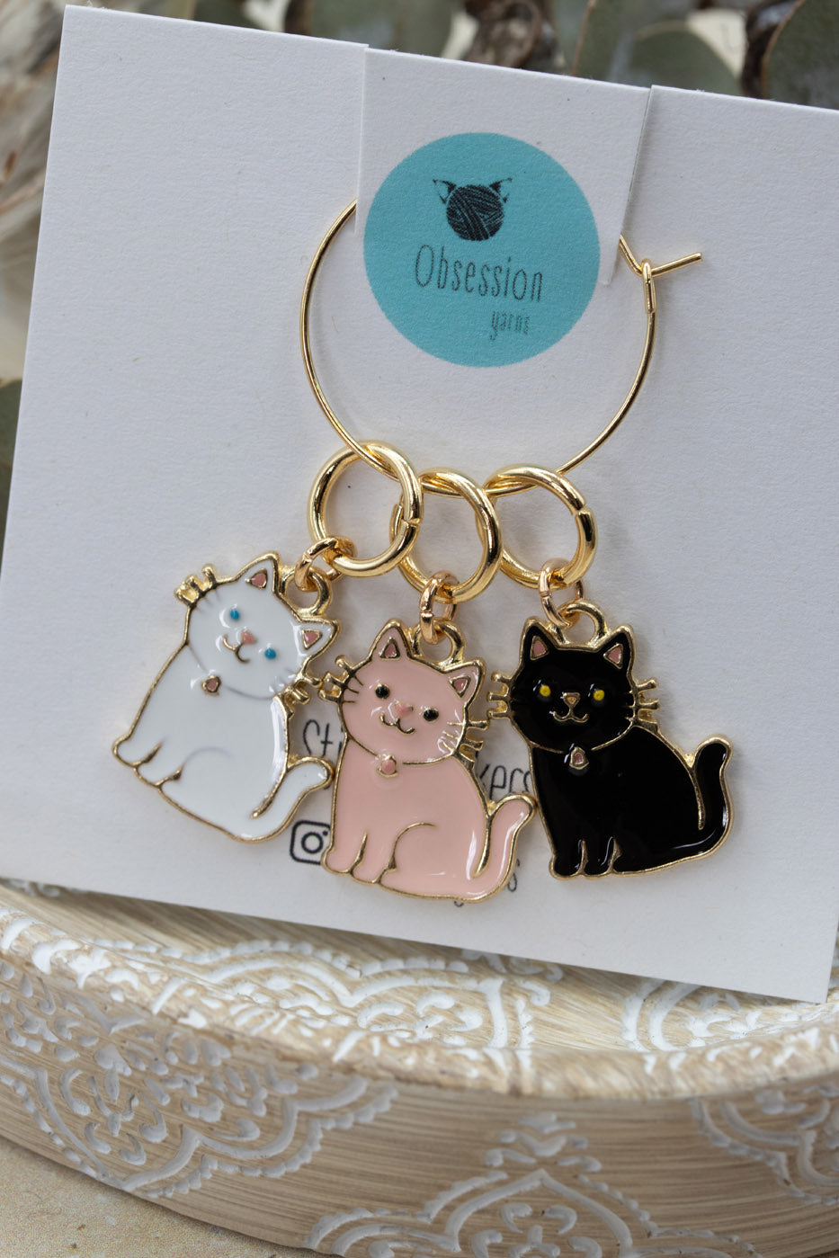 Sweet Kitty Friends Stitch Marker Set