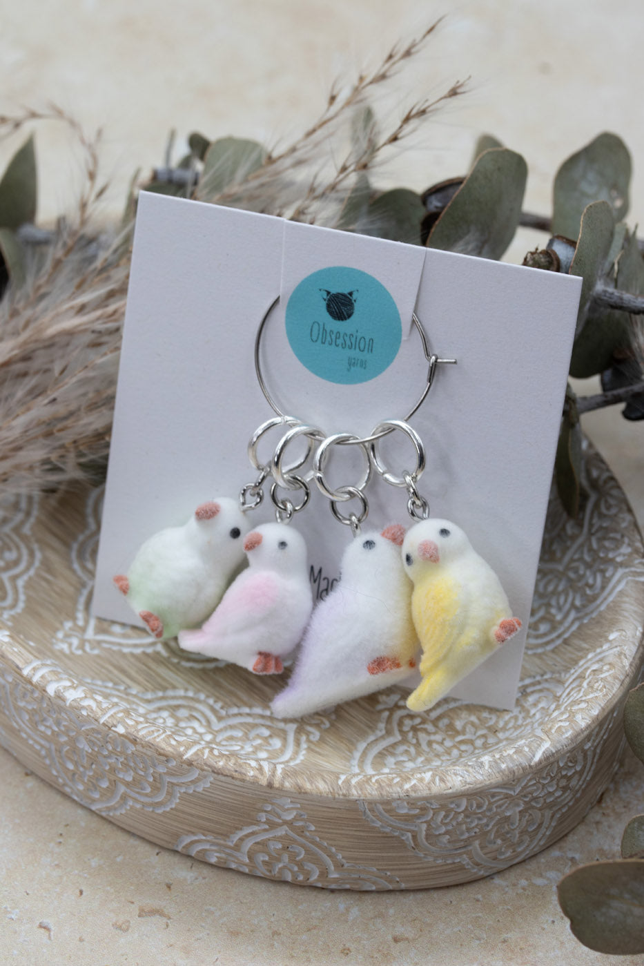 Sweet Furry Birbs Stitch Marker Set