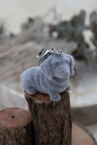 Doxie Fluffy Zipper Pull