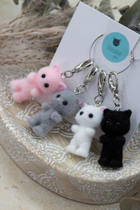Little Fluffy Kitties Stitch Marker Set