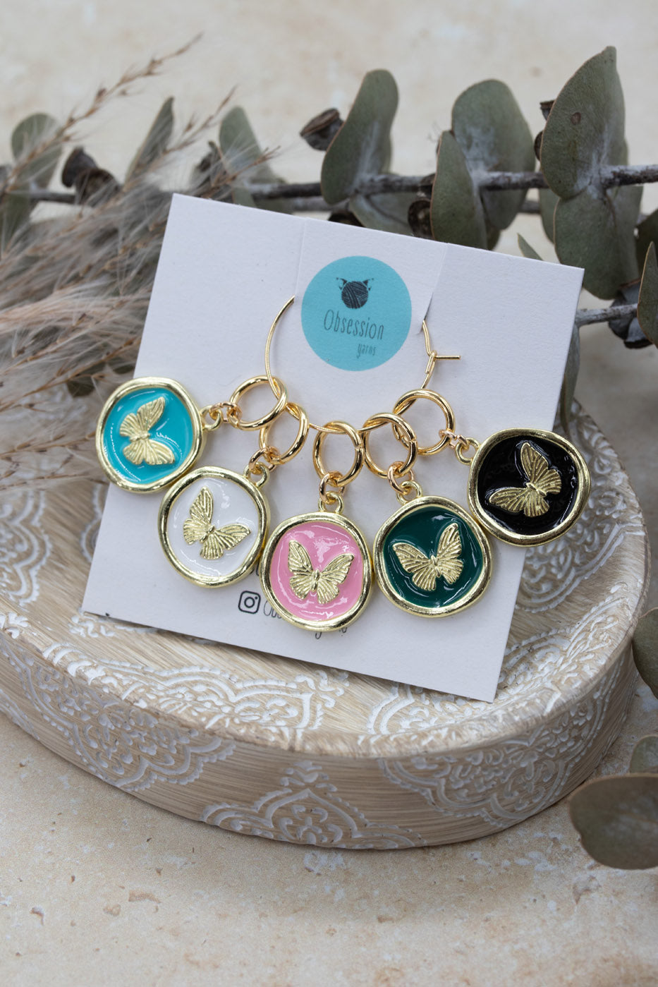 Golden Wings Stitch Marker Set