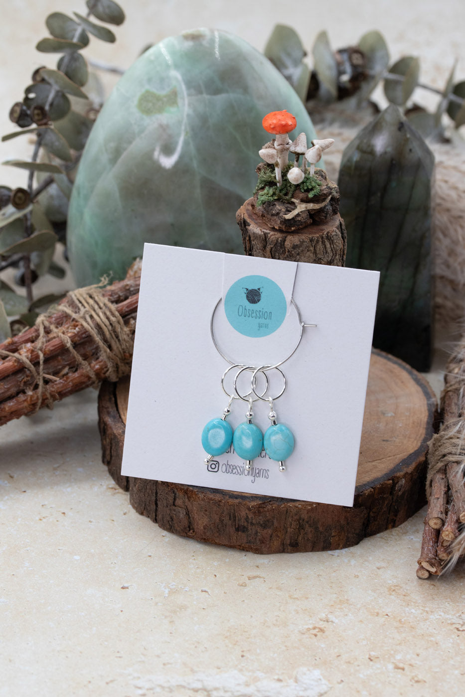 Turquoise Gemstone Stitch Markers