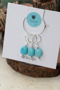 Turquoise Gemstone Stitch Markers