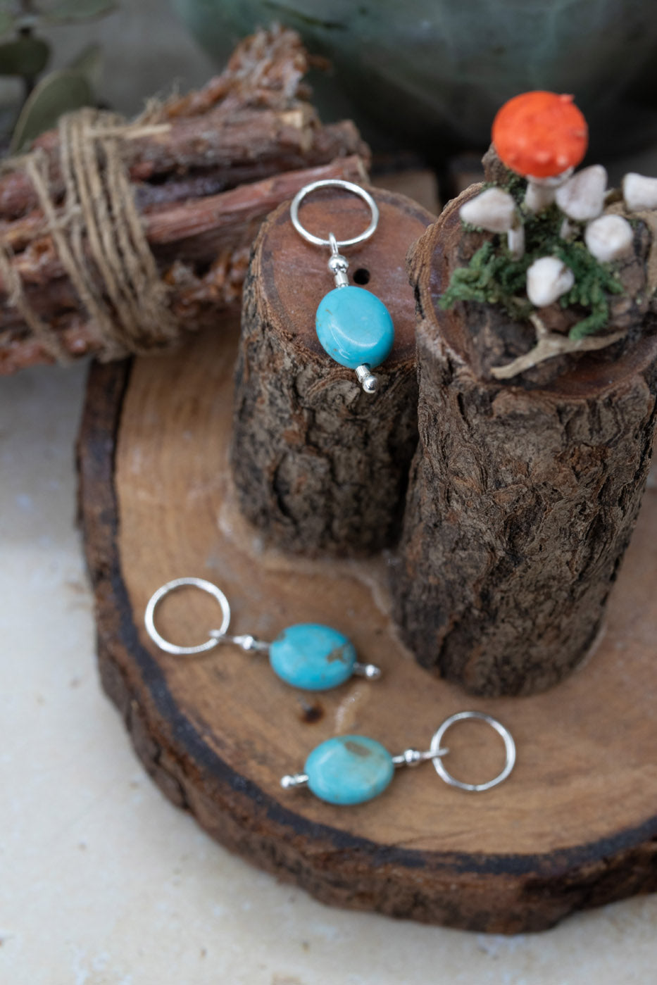 Turquoise Gemstone Stitch Markers