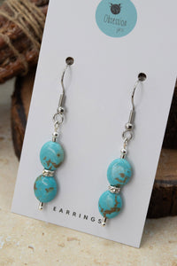 Turquoise Oval Gemstone Earrings