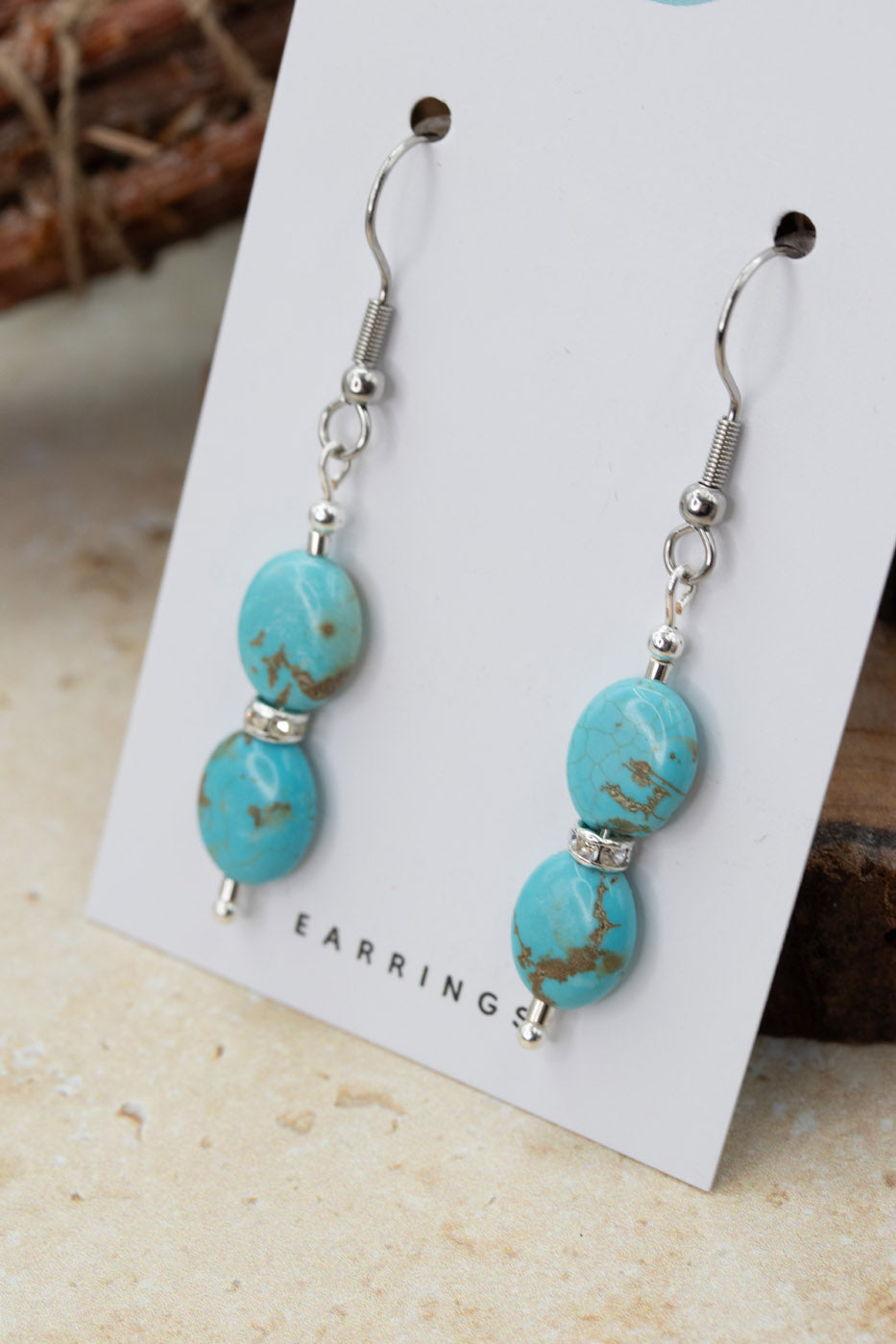 Turquoise Oval Gemstone Earrings