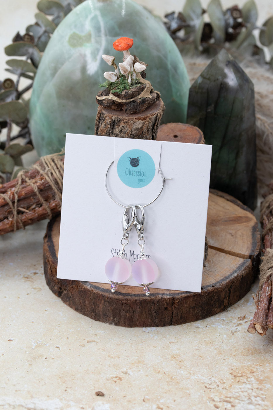 Frosted Glass Bead Stitch Markers