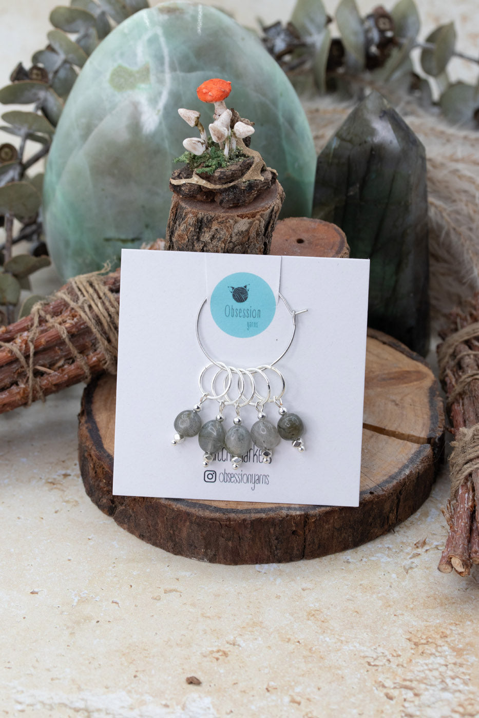 Labradorite Chunk Gemstone Stitch Markers