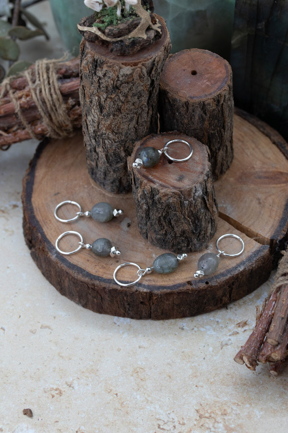 Labradorite Chunk Gemstone Stitch Markers