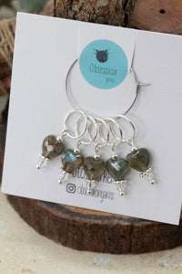 Labradorite Heart Gemstone Stitch Markers