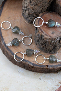 Labradorite Heart Gemstone Stitch Markers