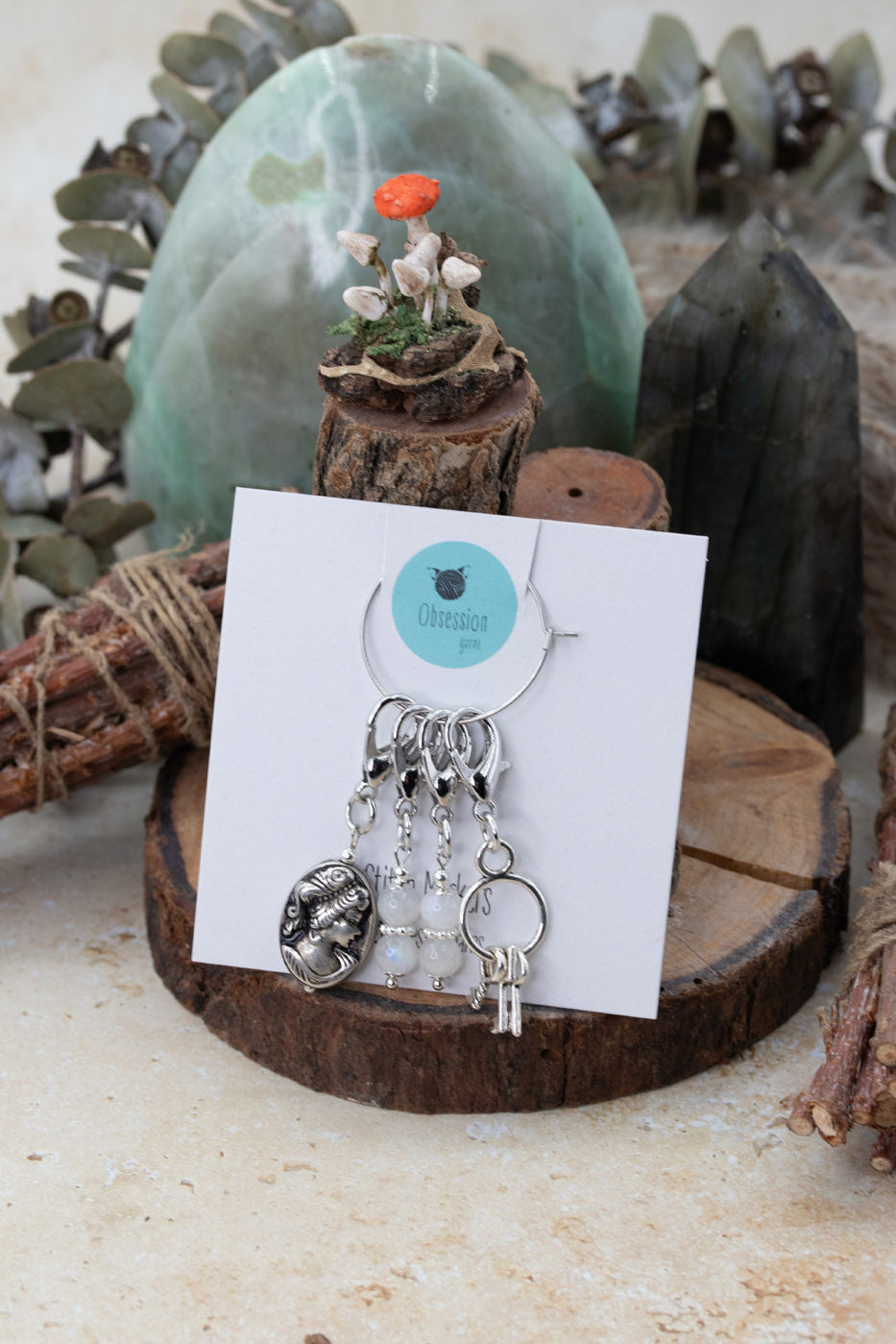 Moonstone/Victorian Gemstone Stitch Markers