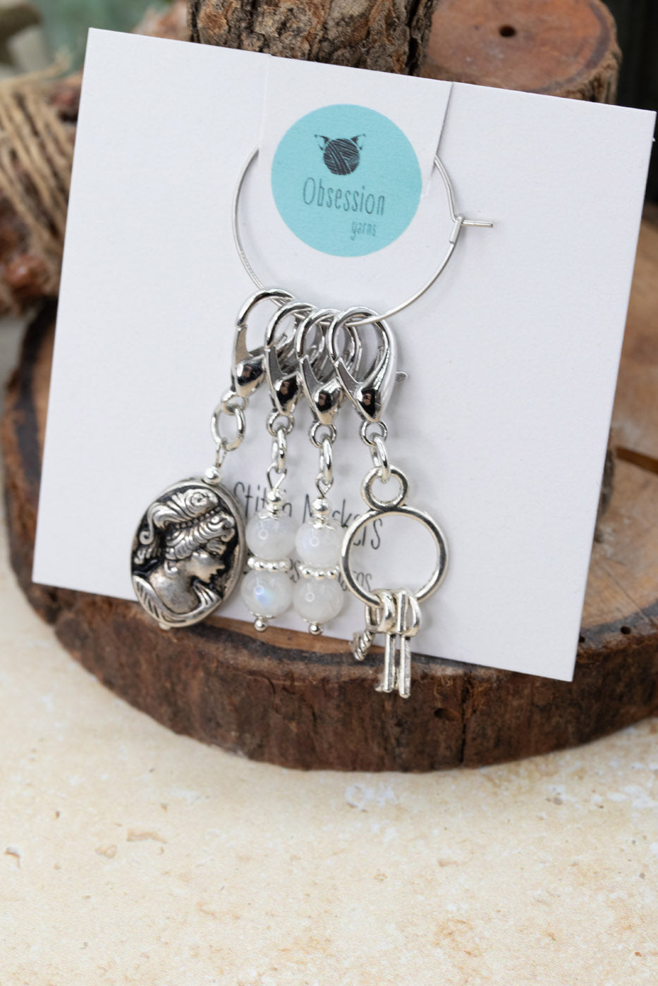 Moonstone/Victorian Gemstone Stitch Markers