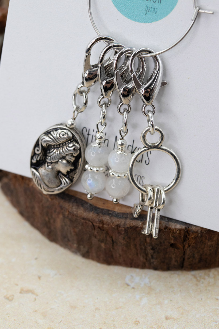 Moonstone/Victorian Gemstone Stitch Markers