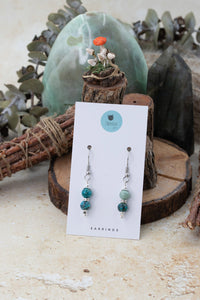 Chrysocolla "Yarnball" Gemstone Earrings