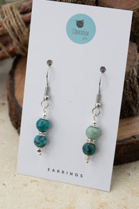Chrysocolla "Yarnball" Gemstone Earrings